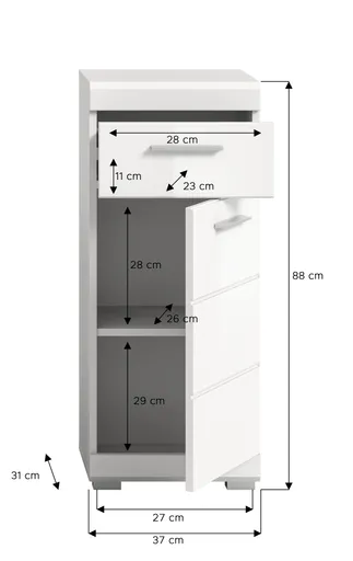 Badblock - 5-teilig, Weiß, Weiß Hochglanz
