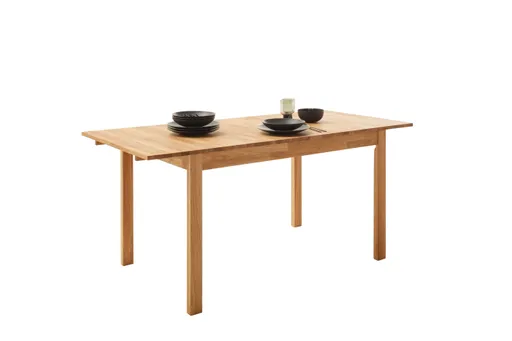 Esstisch - ausziehbar, LB ca. 125x80 cm, Wildeiche massiv geölt