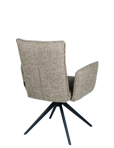 Armlehnstuhl MARCIA - drehbar, Stoff, Braun