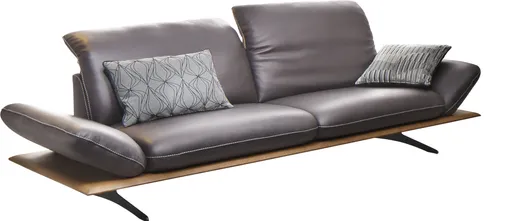 Sofa - 3-Sitzer, Kopfstütze/Armlehne verstellbar (manuell), Leder, Anthrazit