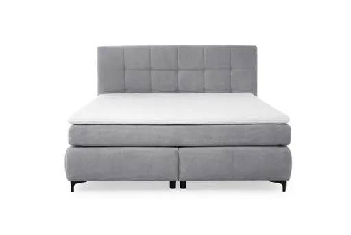 Boxspringbett- Ligefläche ca. 180x200 cm, Stoff, Hellgrau