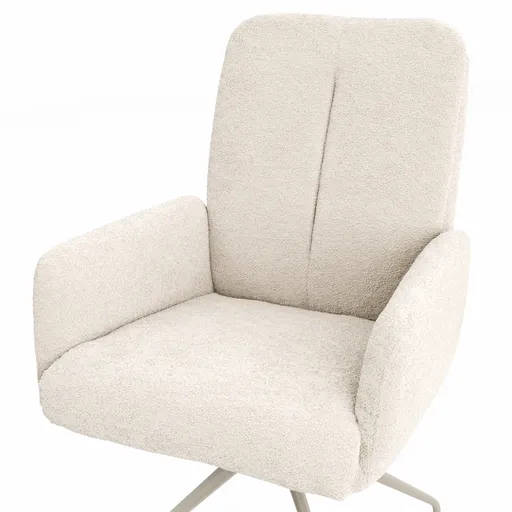 Armlehnstuhl Evania - Dreh und Relax-Funktion, hoher Rücken, Stoff, Creme