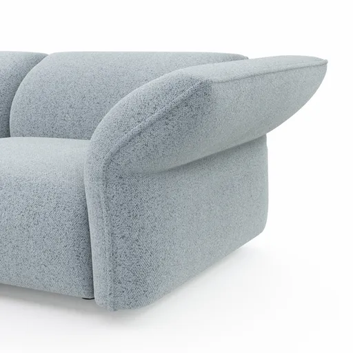 Ecksofa Motone - Ecke links mit 2,5-Sitzer, Stoff, Hellblau