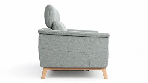 Sofa Nevin - 3-Sitzer, inkl. Relaxfunktion und Kopfteilverstellung (motorisch), Stoff, Silbergrau 