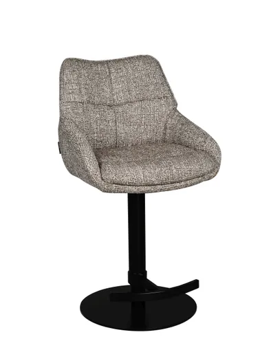 Barhocker MATTEA - drehbar, höhenverstellbar, Stoff, Braun