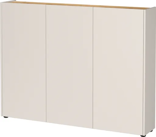 Schuhschrank GASIRA - B ca. 138 cm, Kaschmir, Navarra Eiche Nachbildung