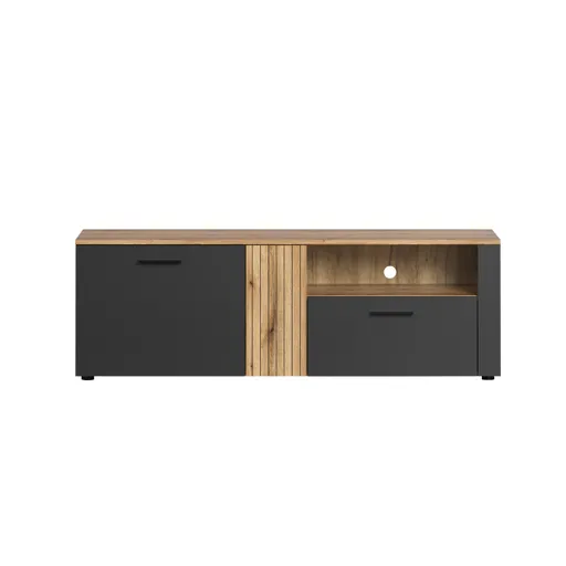 Lowboard - B ca. 150 cm, Anthrazit, Eiche Coast Evoke Nachbildung