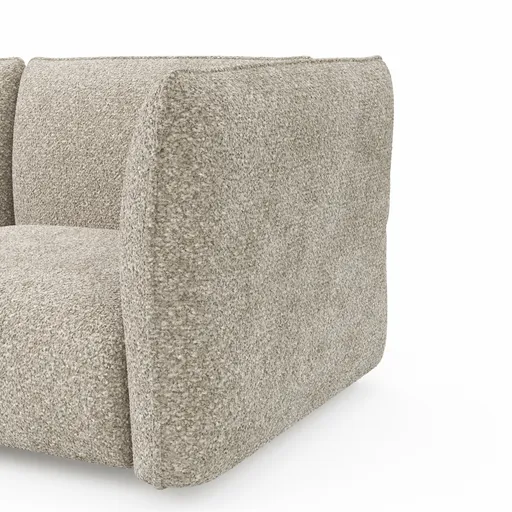Trapezsofa Motone - Ecke links mit 2-Sitzer, Stoff, Beige