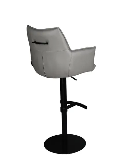 Barhocker MAKANA - drehbar, höhenverstellbar, Stoff, Hellgrau