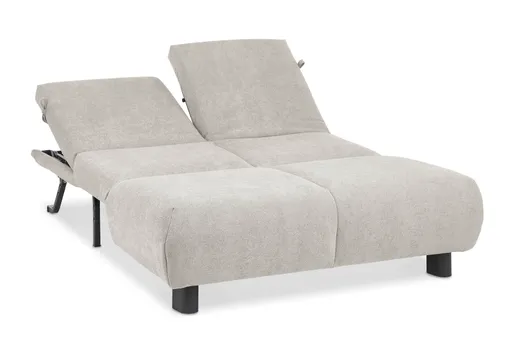 Faltsofa EBBY - 2-Sitzer ohne Armlehne, 140 cm inkl. Schlaffunktion/Relaxfunktion, Stoff, Creme