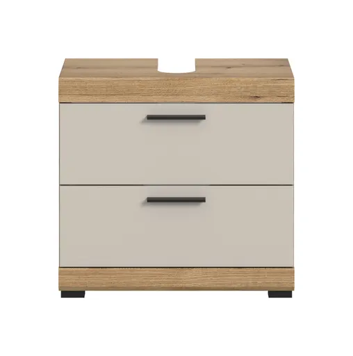 Waschbeckenunterschrank - B ca. 60 cm, Evoke Eiche Nachbildung, Kaschmir