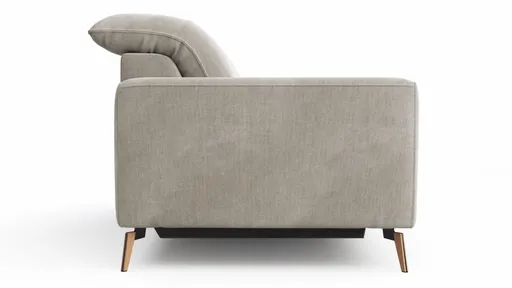 Sofa Tulsa KV - 3-Sitzer, inkl. Sitzvorzug (motorisch) und Kopfteilverstellung, Stoff, Graubeige