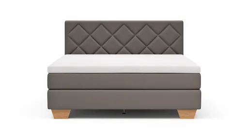 Boxspringbett Taja - Liegefläche ca. 180x200 cm, Stoff, Taupe
