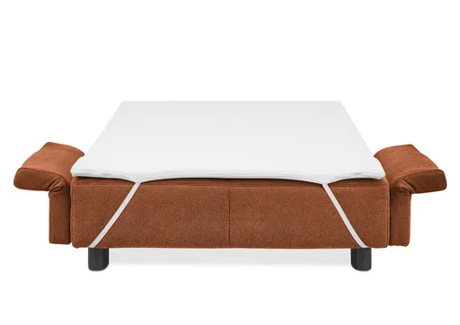  Faltsofa Easy - 2-Sitzer, ca. 140 cm inkl. Schlaffunktion/Topper/Armteil verstellbar, Stoff, Rot