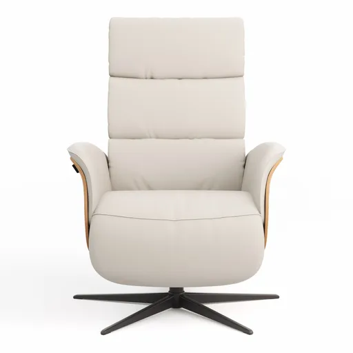 Relaxsessel Amila - Größe L, inkl. 4-motorischer Relaxfunktion und Aufstehhilfe, Leder, Silbergrau