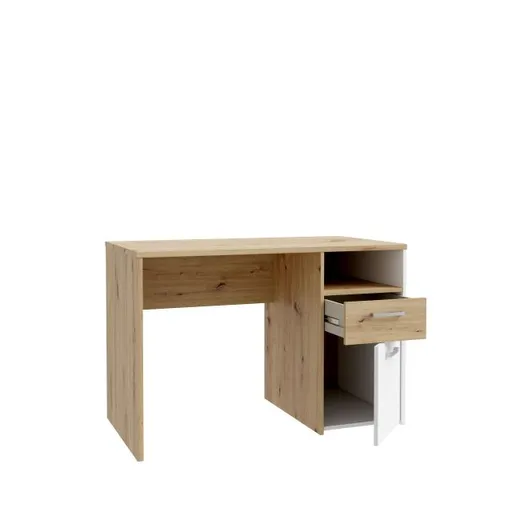 Schreibtisch FILIPO- LB ca. 110x60 cm, Eiche Dekor, Weiß