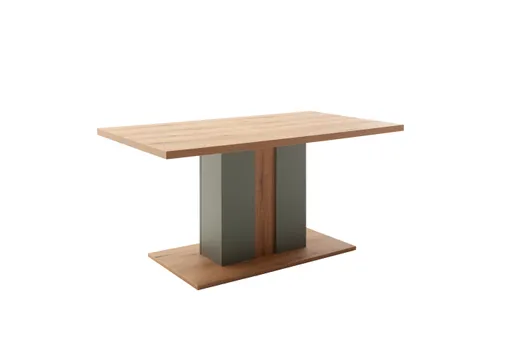 Esstisch - LB ca. 160x90 cm, Eiche Evoke Nachbildung, Salbeigrün
