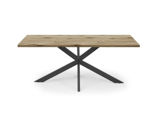 Esstisch - LB ca. 180x90 cm, Viking Eiche, Schwarz