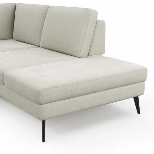 Ecksofa Houston - 2,5-Sitzer, Eckelement und 1-Sitzer mit Abschlussteil rechts,  inkl. Sitztiefenverstellung und Armlehne klappbar, Stoff, Natur