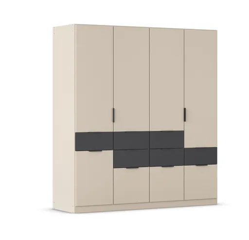 Drehtürenschrank RAAS- B ca. 181 cm, Champagner, Dunkelgrau