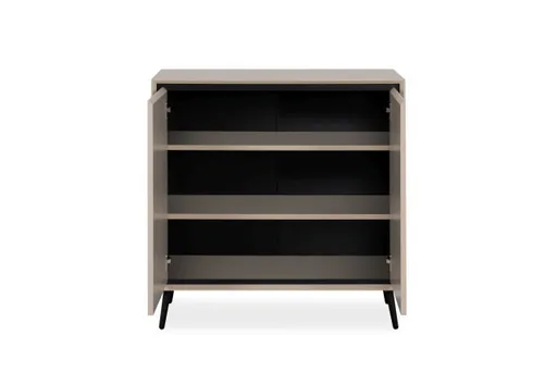 Kommode - B ca. 90 cm, Sand, Schwarz