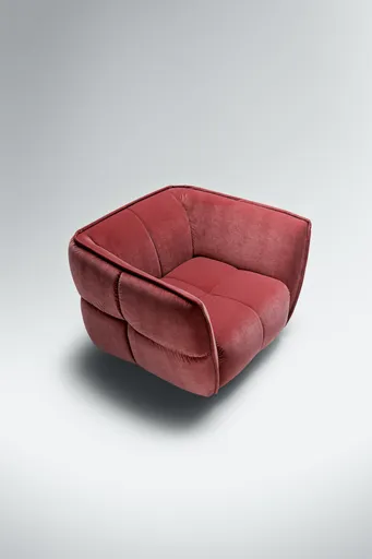 Sessel Hedda - Velour, Weinbeere