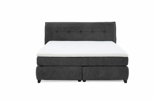 Boxspringbett JANKA MIX- Liegefläche ca. 180x200 cm, Stoff, Dunkelgrau