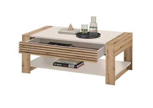Couchtisch - LB ca. 108x60 cm, Evoke Eiche Nachbildung, Kaschmir