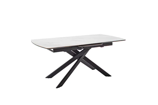 Esstisch - ausziehbar, LB ca. 180 (230)x90 cm, Keramik, Weiß