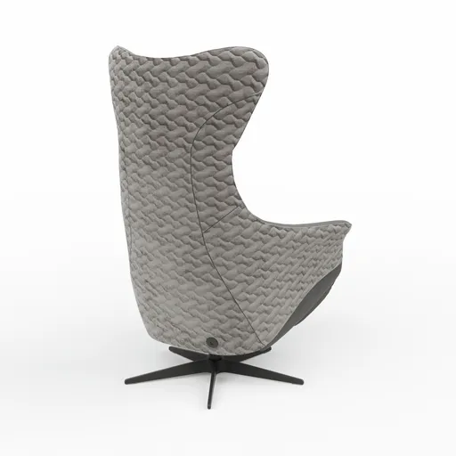 Relaxsessel Follina - Relaxfunktion (motorisch), Leder, Stoff, Grau