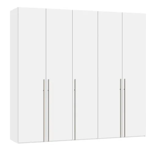 Drehtürenschrank JOIN IT- B ca. 252 cm,  Weiß, Glas, Weiß