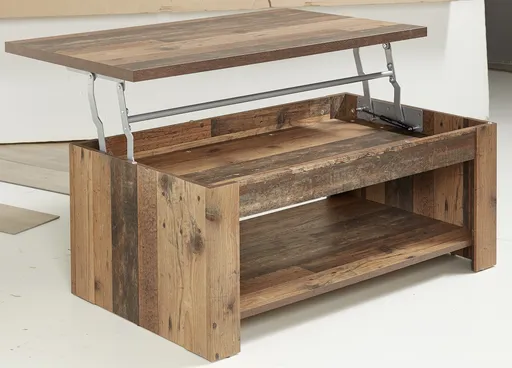 Couchtisch FEA - höhenverstellbar, LB ca. 110x65 cm, Old-Wood Vintage Dekor