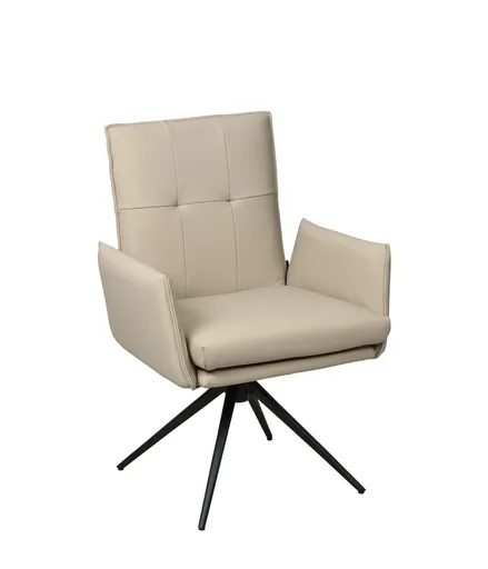 Armlehnstuhl MARCELLA - drehbar, Leder, Latte