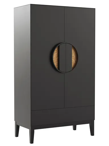 Highboard Jyn - ca. 91x162x41 cm, Lack, Schwarz