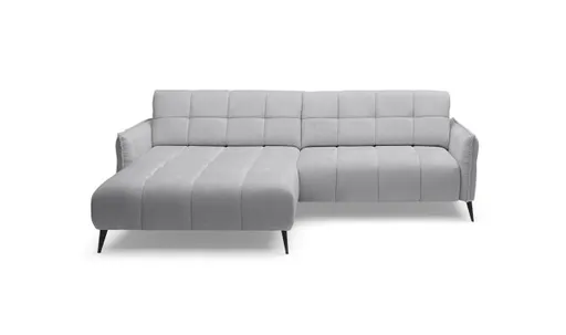 Ecksofa - Ecke links 2-Sitzer inkl. Relaxfunktion, Stoff, Ash