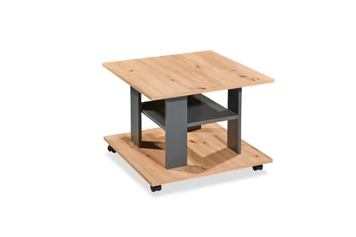 Couchtisch - LB ca. 60x60 cm, Artisan Eiche Nachbildung, Anthrazit