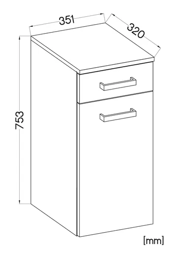 Badblock- B ca. 151 cm, Eiche Dekor