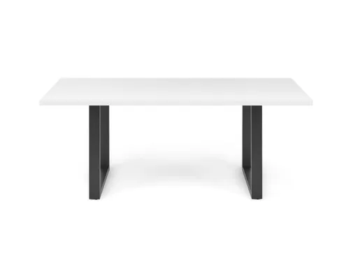 Esstisch - LB ca. 180x90 cm, Weiß, Schwarz