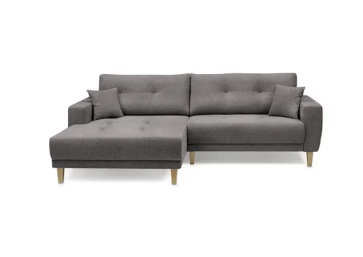 Ecksofa - Ecke links, 3-Sitzer inkl. elektrische Sitztiefenverstellung, Stoff, Mocca