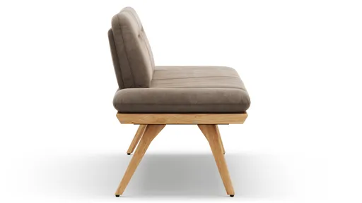 Bank Kamari - Breite ca. 228cm, Seitenteile verstellbar, Stoff, Schlamm