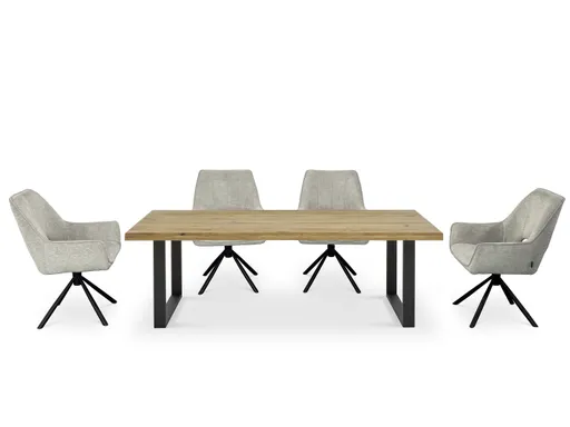 Armlehnstuhl MARESA - drehbar, Stoff, Silberfarben