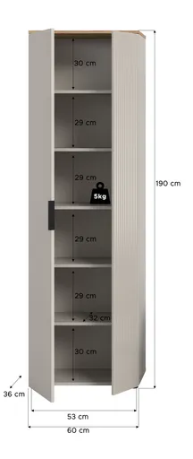 Garderobe - Kaschmir, Evoke Eiche Nachbildung