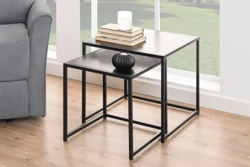 Couchtisch - 2er Set, Esche schwarz, Schwarz 