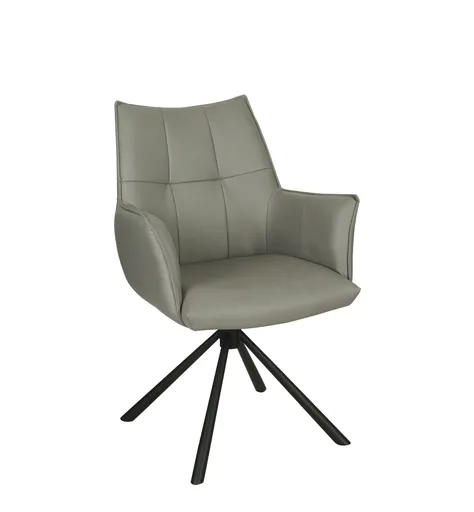 Armlehnstuhl MAKANA - drehbar, Stoff, Hellgrau