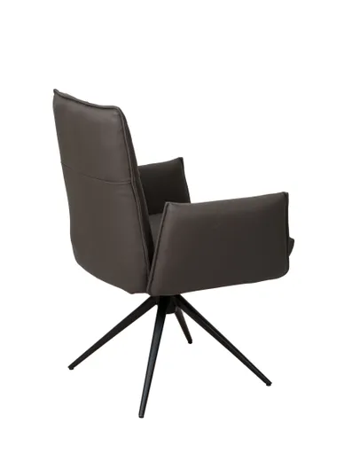 Armlehnstuhl MARCELLA - drehbar, Leder, Dunkelbraun