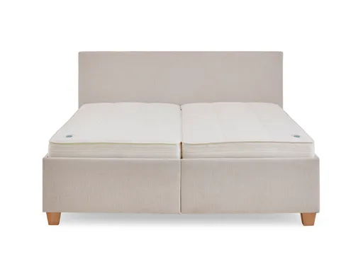 Polsterbett - Liegefläche ca. 180x200 cm, Stoff, Creme