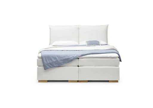 Boxspringbett SANDRIN- Liegefläche ca. 180x200 cm, Stoff, Weiß