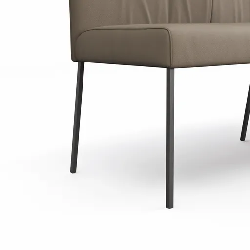 Bank Nashville - Breite ca. 200 cm, Leder, Taupe
