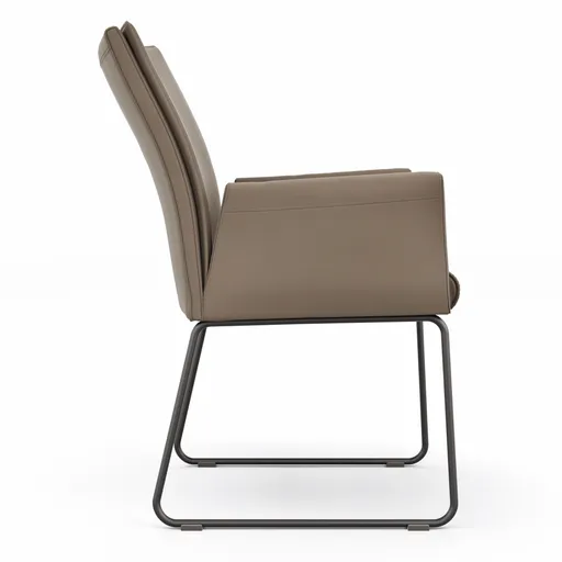 Armlehnstuhl Florea - Leder, Kitt