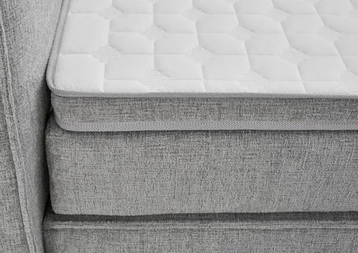 Boxspringbett- Liegefläche ca. 180x200 cm, Stoff, Grau